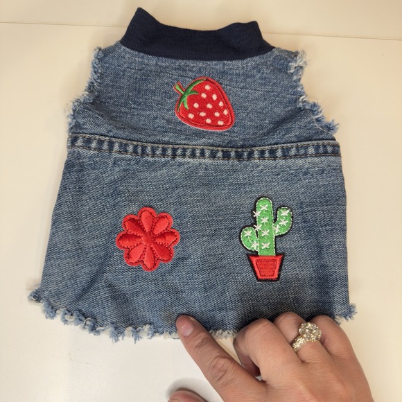Dog Denim Vest, Size S For Small Dogs, Hand Made, For Chihuahuas Or Cats. - Picture 10 of 10